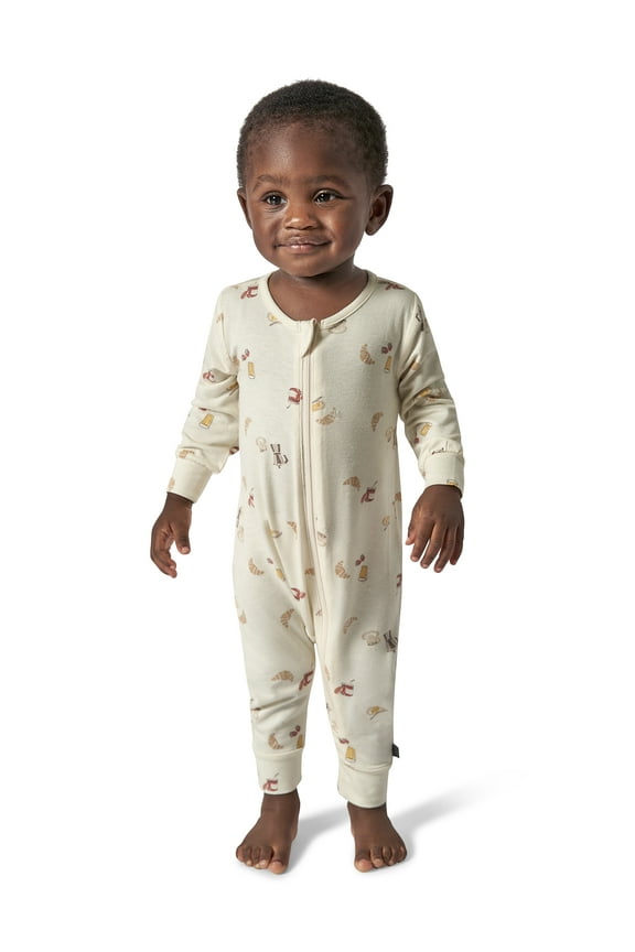 by Gerber Baby Neutral Super Soft Viscose Long Sleeve Coverall With Mitten Cuff, Sizes Newborn - 12 Months