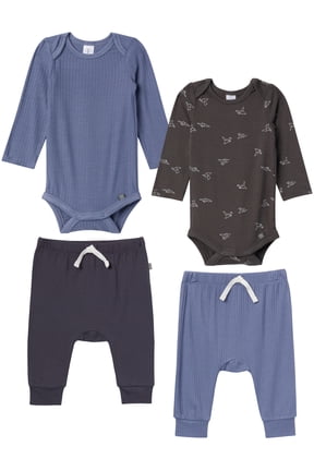 by Gerber Baby Neutral Super Soft Viscose Outfit Set, 4-Piece, Sizes Newborn - 12 Months