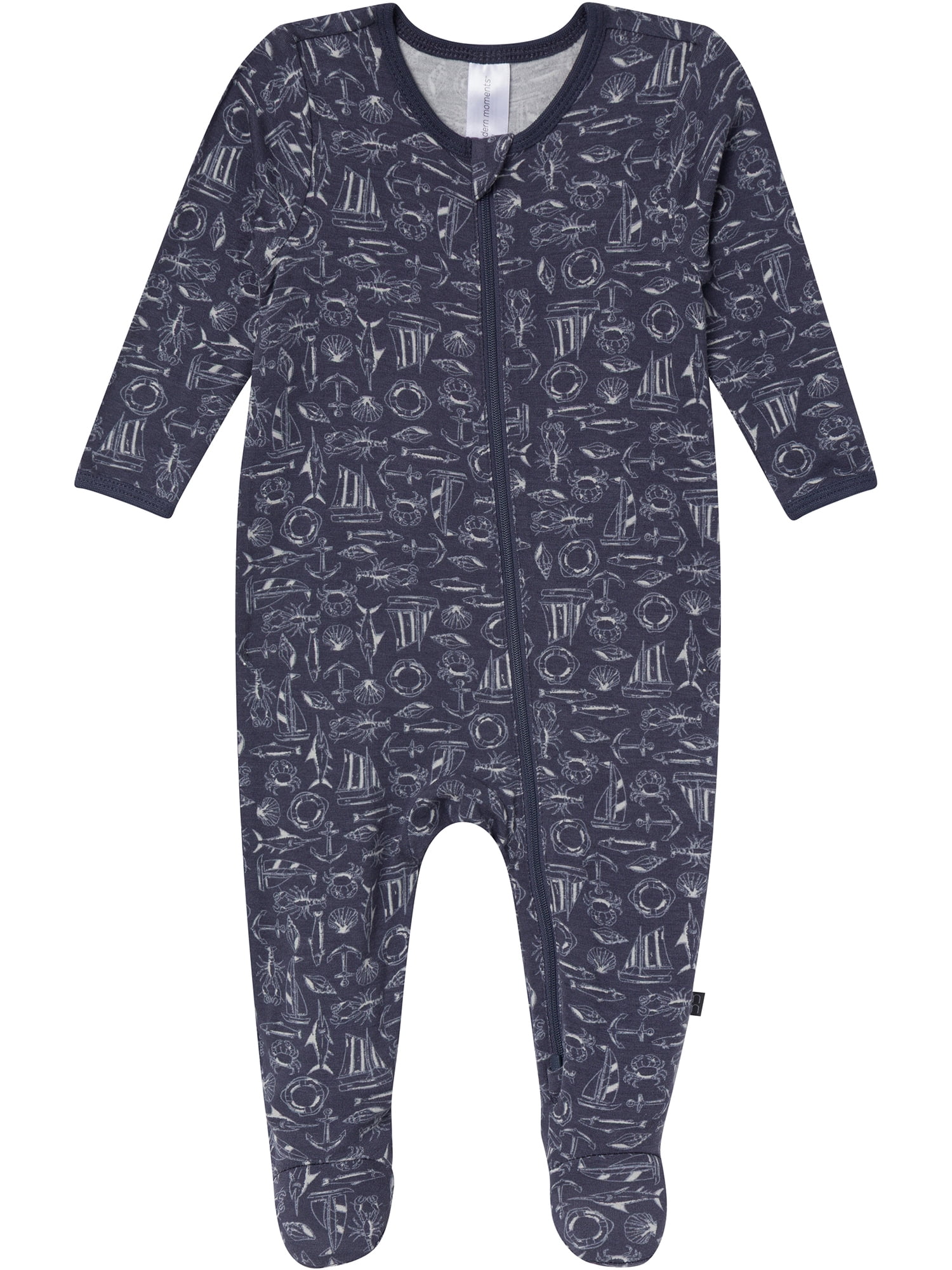 Modern Moments by Gerber Baby Neutral Viscose Patriotic Americana Two-Way Zip Sleep 'N Play Footed Pajamas, Sizes Newborn - 6/9 Months