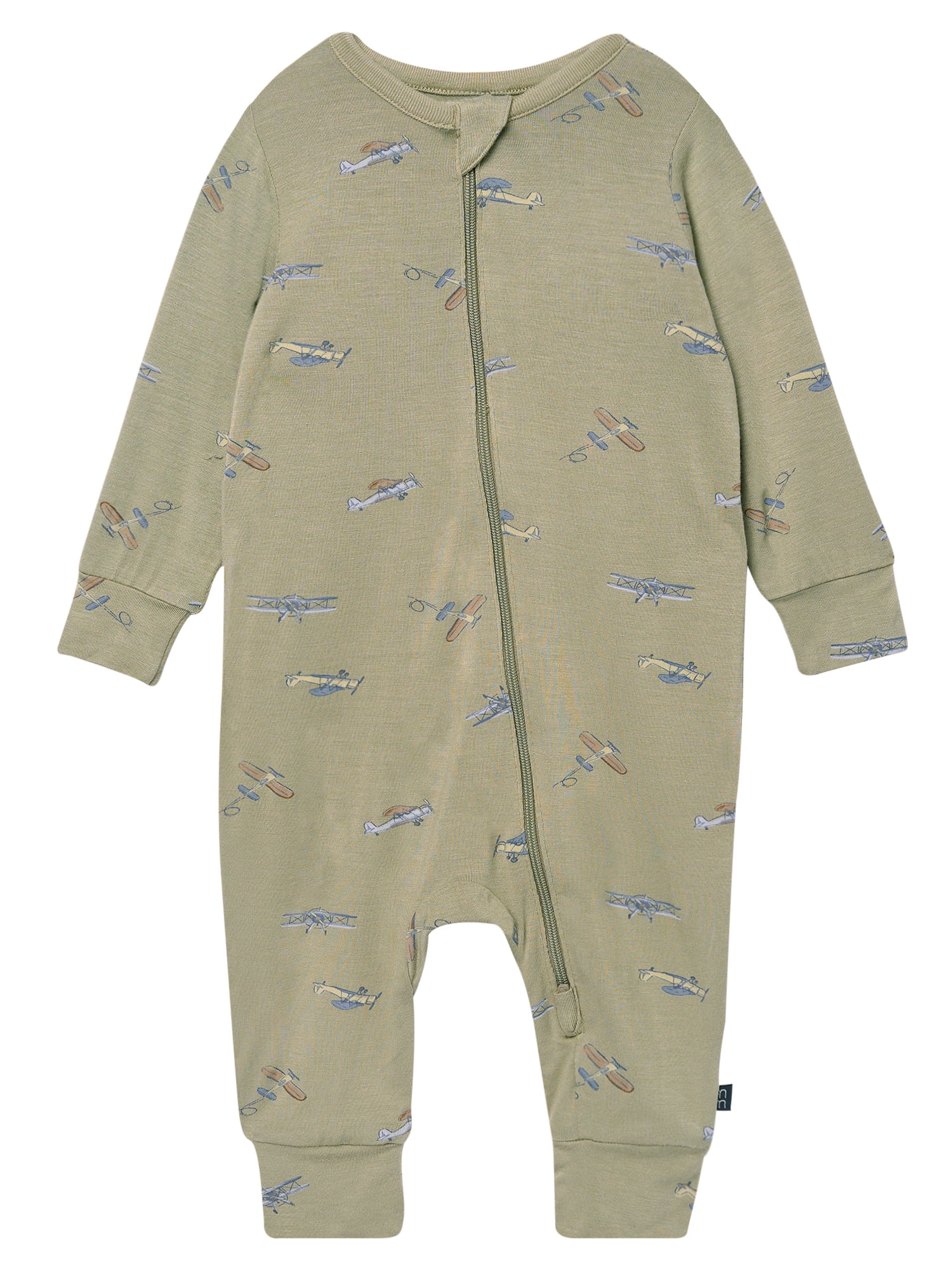 Modern Moments by Gerber Baby Neutral Super Soft Viscose Two-Way Zip Coverall, Sizes Newborn - 24 Months