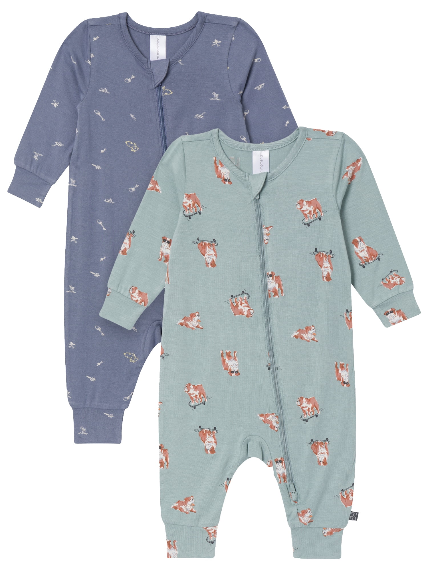 Modern Moments by Gerber Baby Neutral Super Soft Viscose Coveralls, 2-Pack, Sizes Newborn - 24 Months
