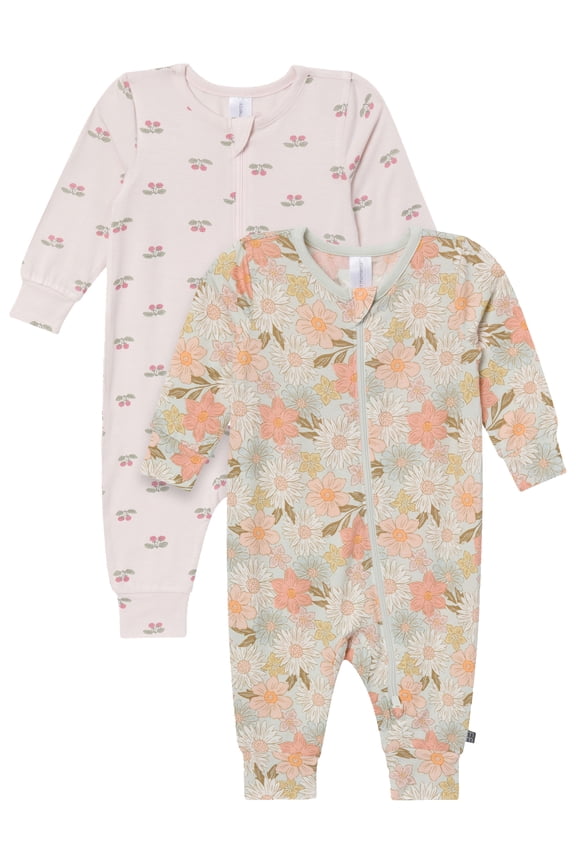 by Gerber Baby Neutral Super Soft Viscose Coveralls, 2-Pack, Sizes Newborn - 24 Months