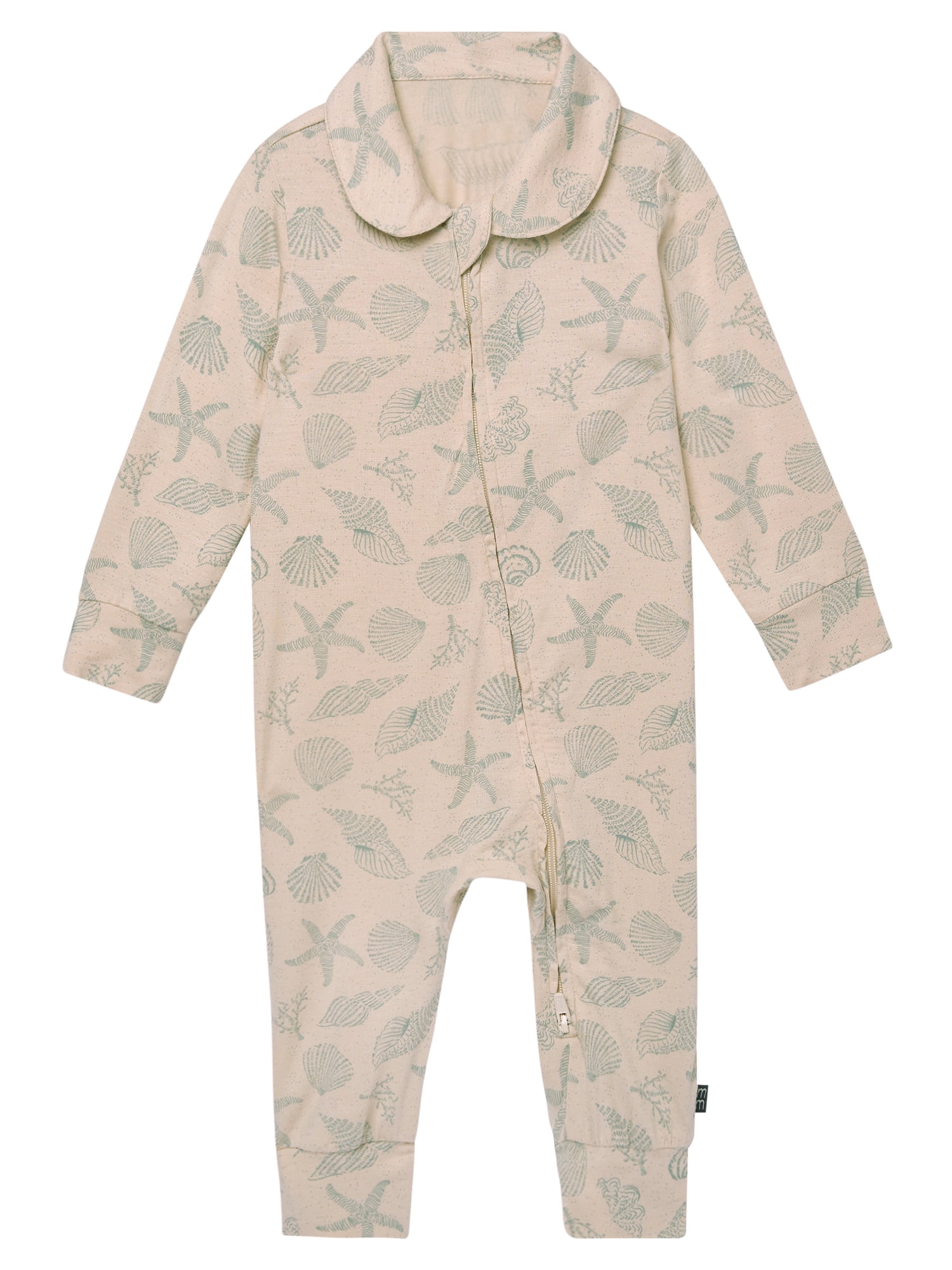 Modern Moments by Gerber Baby Neutral Super Soft Viscose Peter Pan Collar Coverall, Sizes Newborn - 24 Months