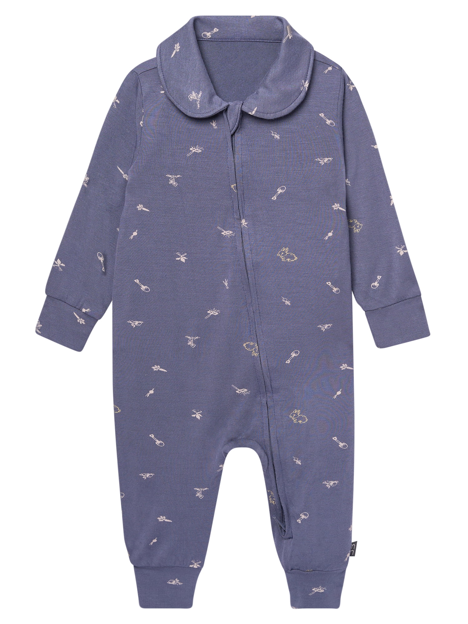 Modern Moments by Gerber Baby Neutral Super Soft Viscose Peter Pan Collar Coverall, Sizes Newborn - 24 Months