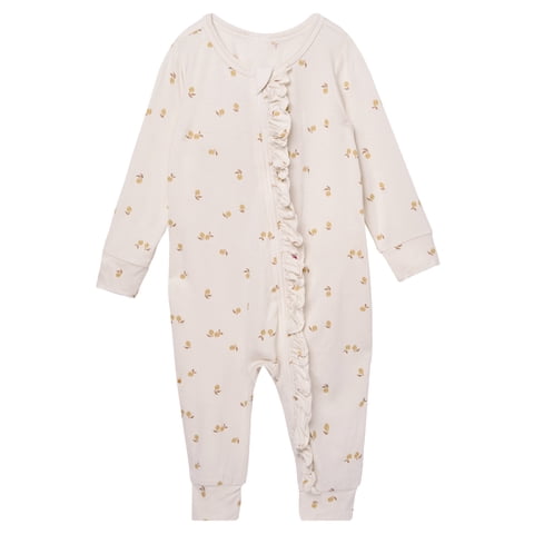 Modern Moments by Gerber Baby Neutral Super Soft Viscose Ruffled Coverall, Sizes Newborn - 24 Months