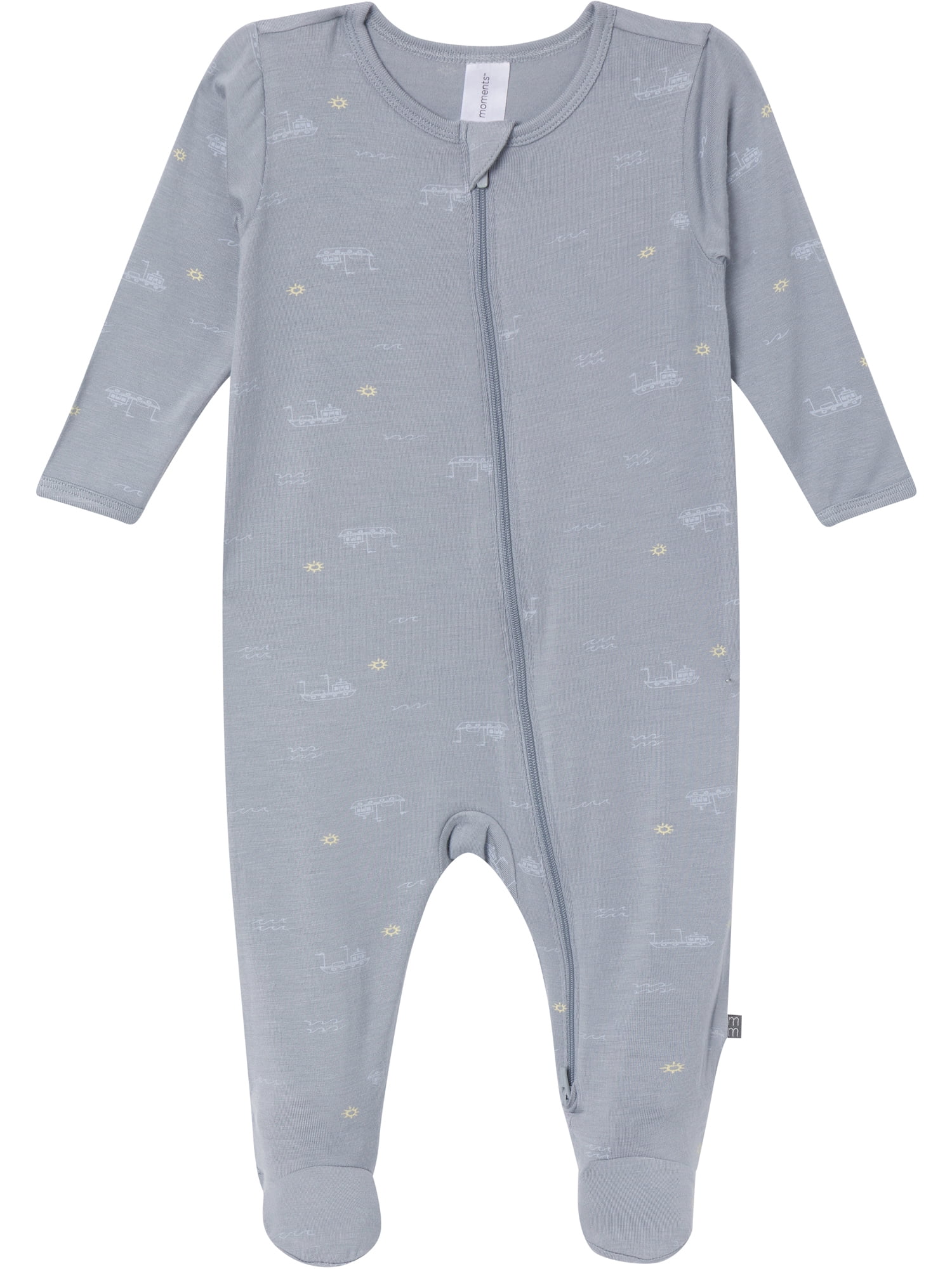 Modern Moments by Gerber Baby Neutral Super Soft Viscose Two-Way Zip Sleep 'N Play Footed Pajamas, Sizes Newborn - 6/9 Months