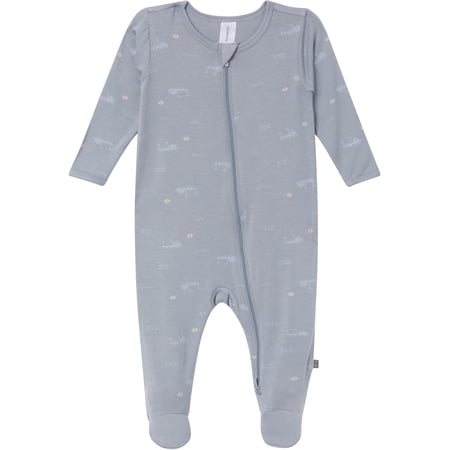 Modern Moments by Gerber Baby Neutral Super Soft Viscose Two-Way Zip Sleep 'N Play Footed Pajamas, Sizes Newborn - 6/9 Months