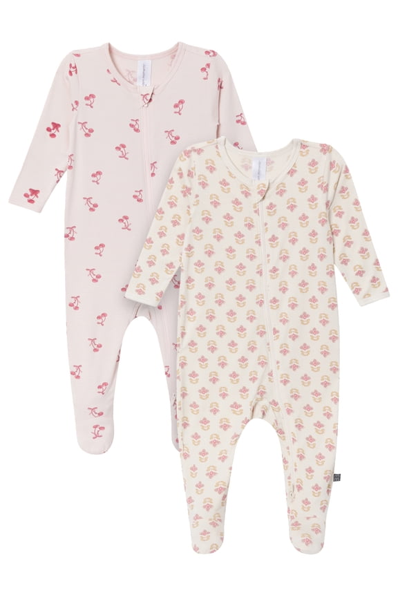 by Gerber Baby Neutral Viscose Sleep ´N Play Footed Pajamas, 2-Pack, Sizes Newborn - 6/9 Months