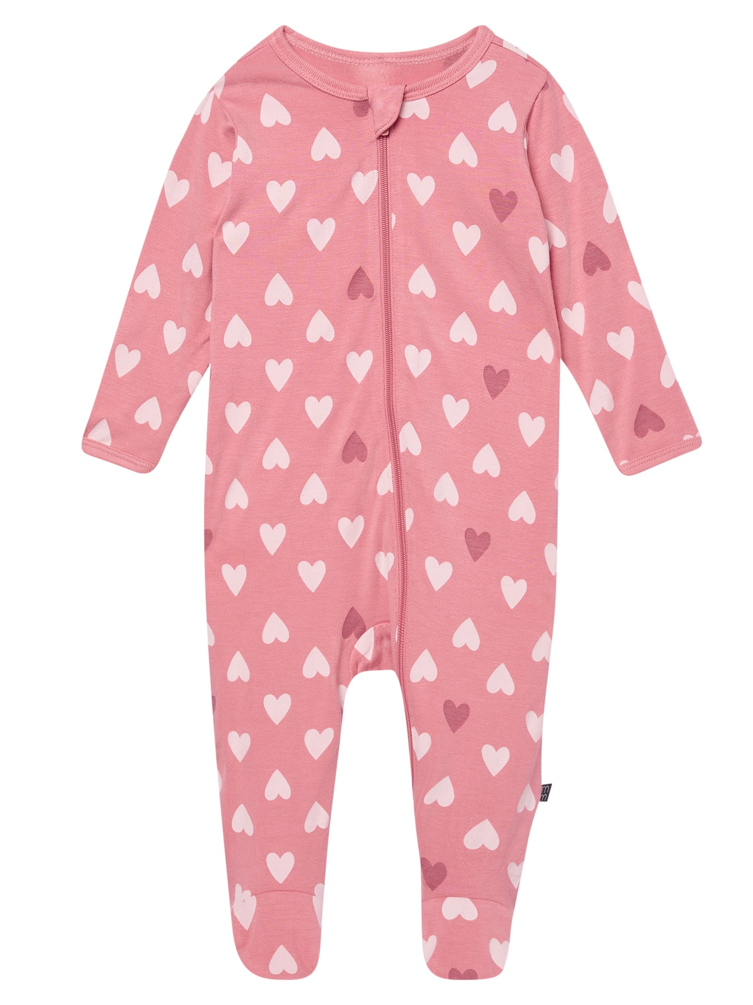 Modern Moments by Gerber Baby Neutral Viscose Valentine's Day Two-Way Zip Sleep 'N Play Footed Pajamas, Sizes Newborn - 6/9 Months