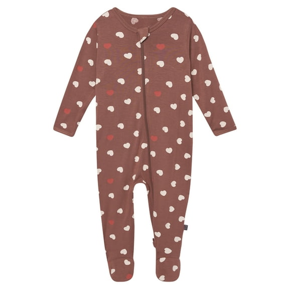 Modern Moments by Gerber Baby Neutral Viscose Valentine's Day Two-Way Zip Sleep 'N Play Footed Pajamas, Sizes Newborn - 6/9 Months