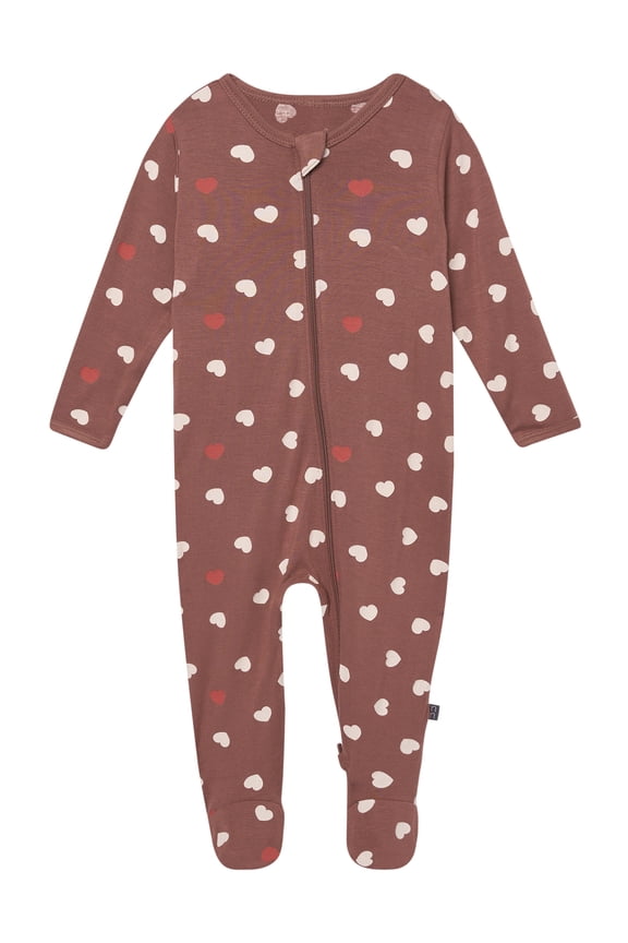 by Gerber Baby Neutral Viscose Valentine's Day Two-Way Zip Sleep 'N Play Footed Pajamas, Sizes Newborn - 6/9 Months
