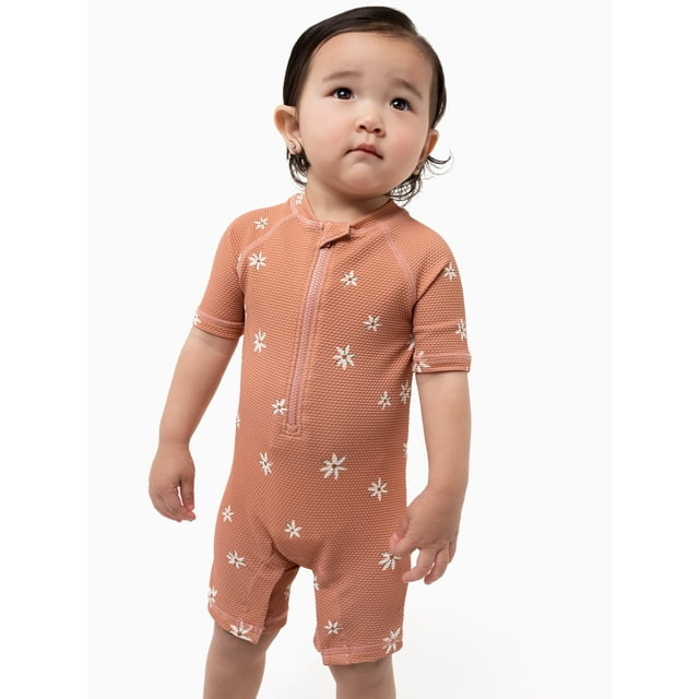 Modern Moments by Gerber Baby Rash Guard Swimsuit, Sizes 0/3M 12M