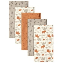 Modern Moments by Gerber Baby & Toddler Boy Flannel Blankets, 5-Pack, Grey Elephant