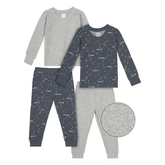 "Modern Moments by Gerber Baby & Toddler Boy Long Sleeve Snug Fit Cotton Pajamas, 4 Piece (12M-5T)"