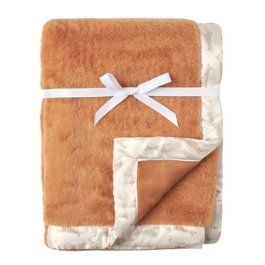 Modern Moments by Gerber Baby & Toddler Boy Plush Blanket with Satin Trim, Terracota