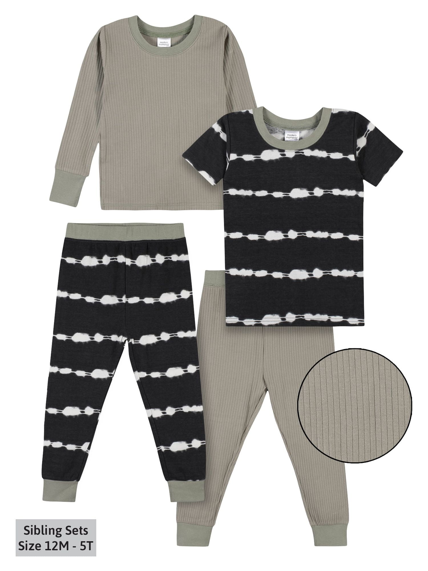 Modern Moments by Gerber Baby & Toddler Boy Snug-Fit Cotton Pajamas, 4-Piece, Sizes 12M-5T