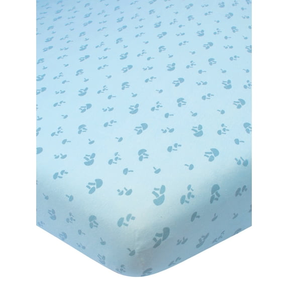 Modern Moments by Gerber Baby & Toddler Boy Ultra Soft Playard Sheet, Blue Mushrooms