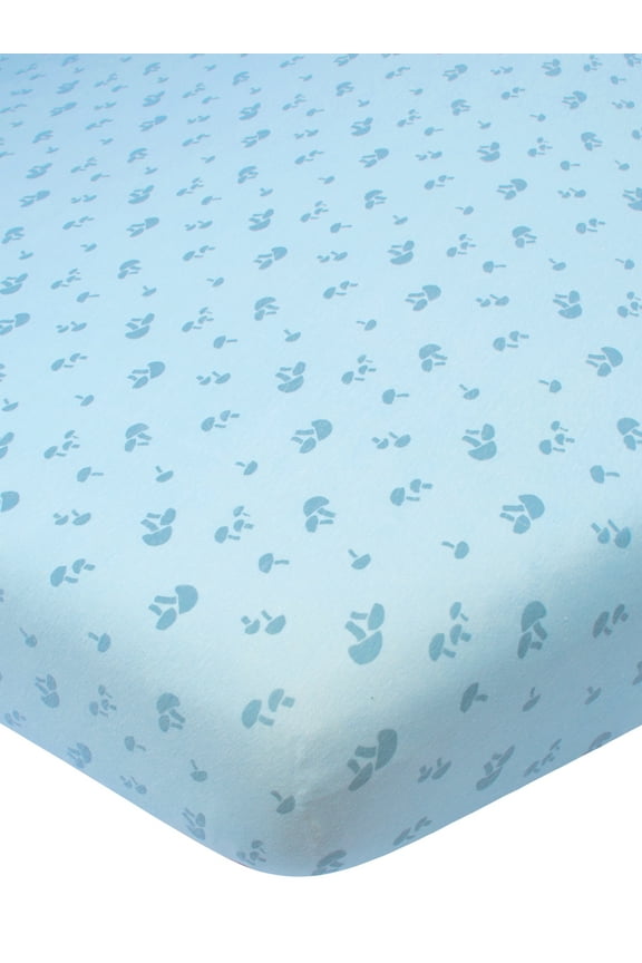 by Gerber Baby & Toddler Boy Ultra Soft Playard Sheet, Blue Mushrooms