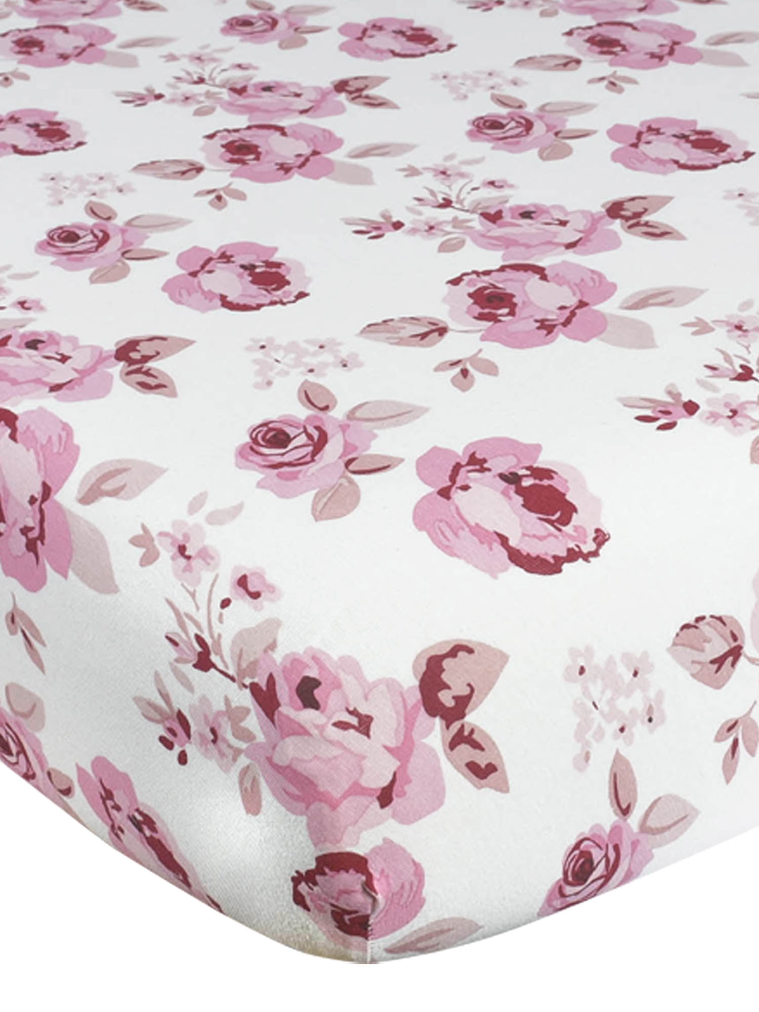 Modern Moments by Gerber Baby & Toddler Girl Ultra Soft Fitted Crib Sheet, Cream Roses - Walmart.com