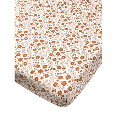 Modern Moments by Gerber Baby & Toddler Girl Ultra Soft Fitted Crib Sheet, Ivory Floral