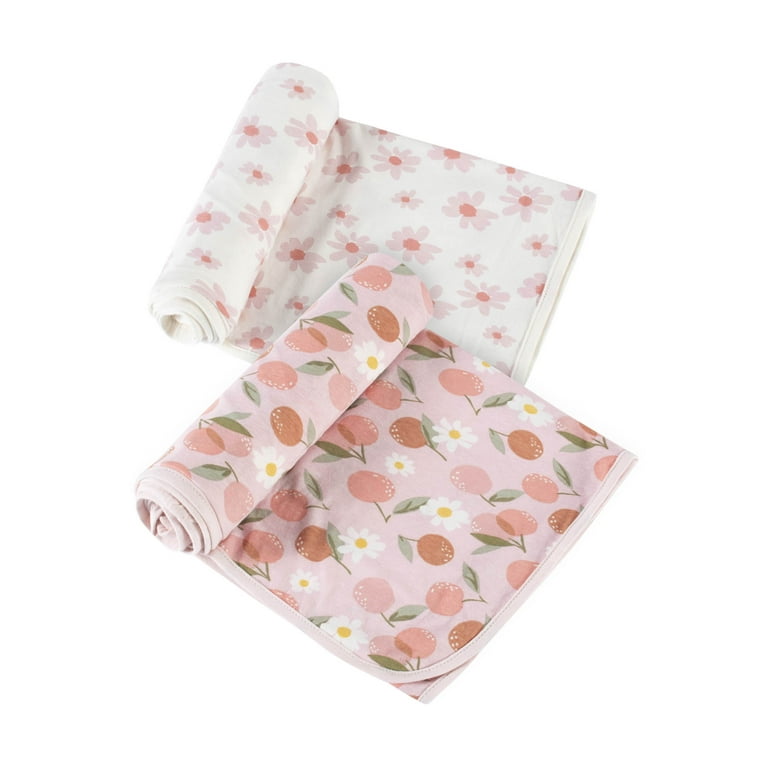 Modern Moments by Gerber Baby Toddler Girls XL Ultra Soft Swaddle Blankets 2 Pack Pink Cherries Walmart