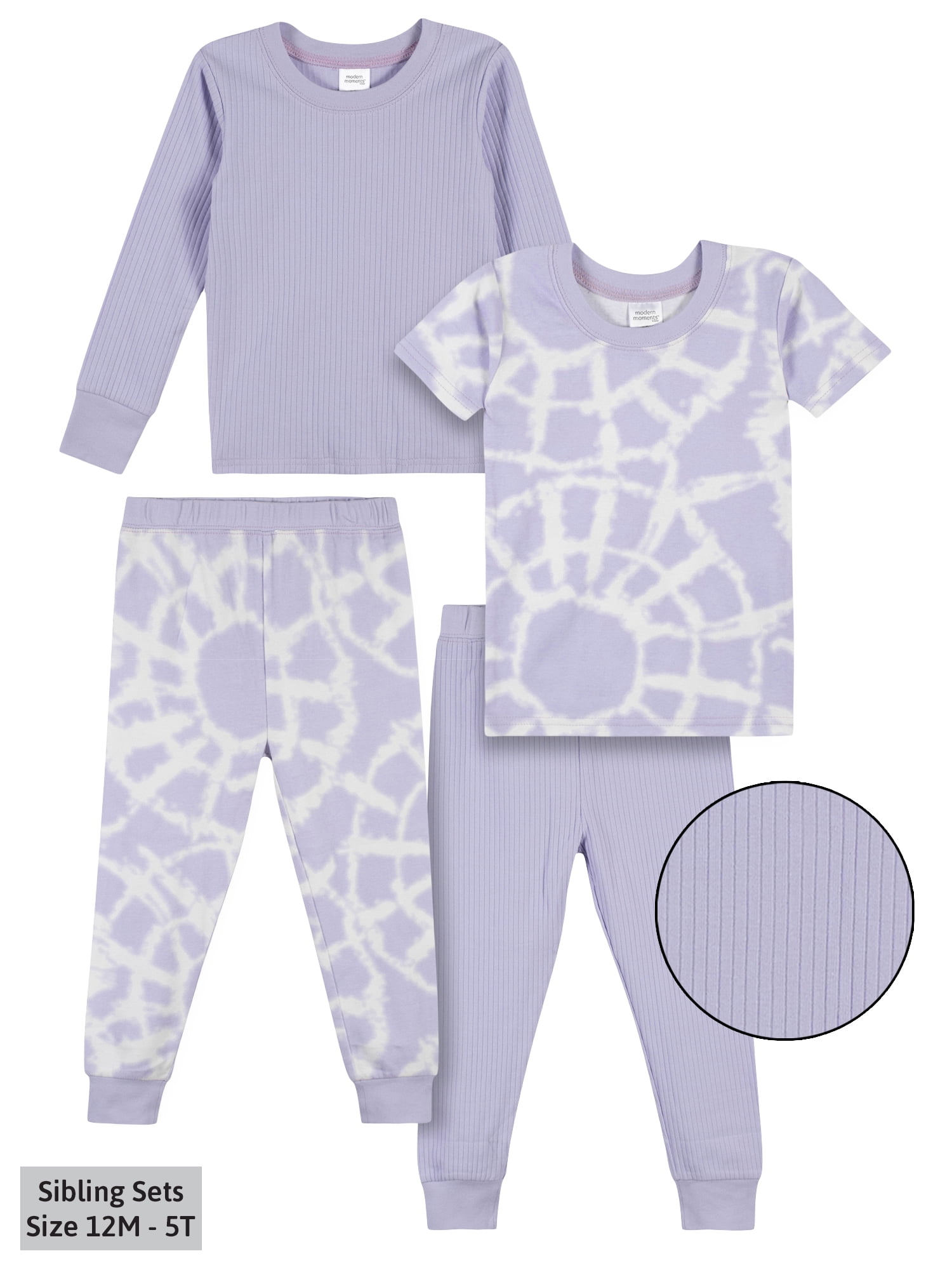 Modern Moments by Gerber Baby & Toddler Snug-Fit Cotton Pajamas, 4-Piece, Sizes 12M-5T