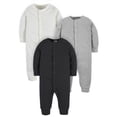 thumbnail image 1 of Modern Moments by Gerber Baby Unisex Ribbed Solid Coveralls, 3-Pack, Sizes Newborn-12M, 1 of 7