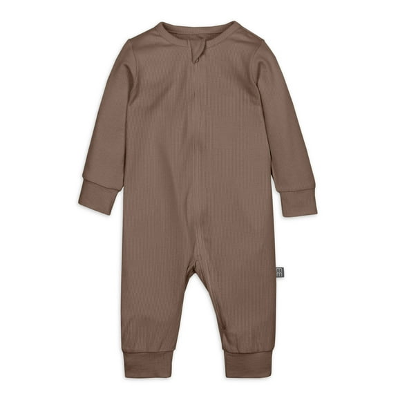 Modern Moments by Gerber Baby Neutral Super Soft Viscose Long Sleeve Coverall, Sizes Newborn - 12 Months