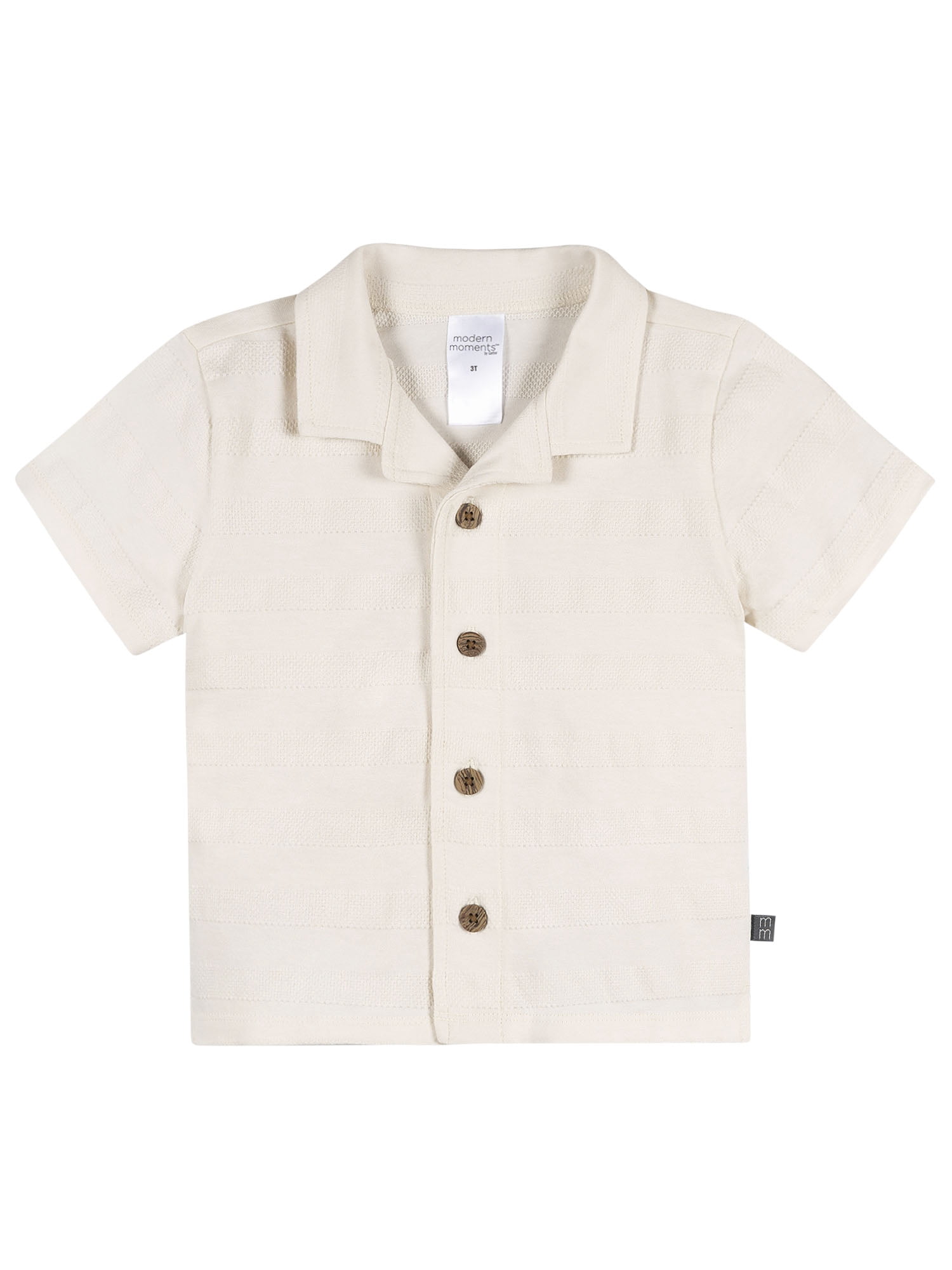 Modern Moments by Gerber Baby and Toddler Boy Button Up Organic Collar Top, Sizes 0/3 Months - 5T