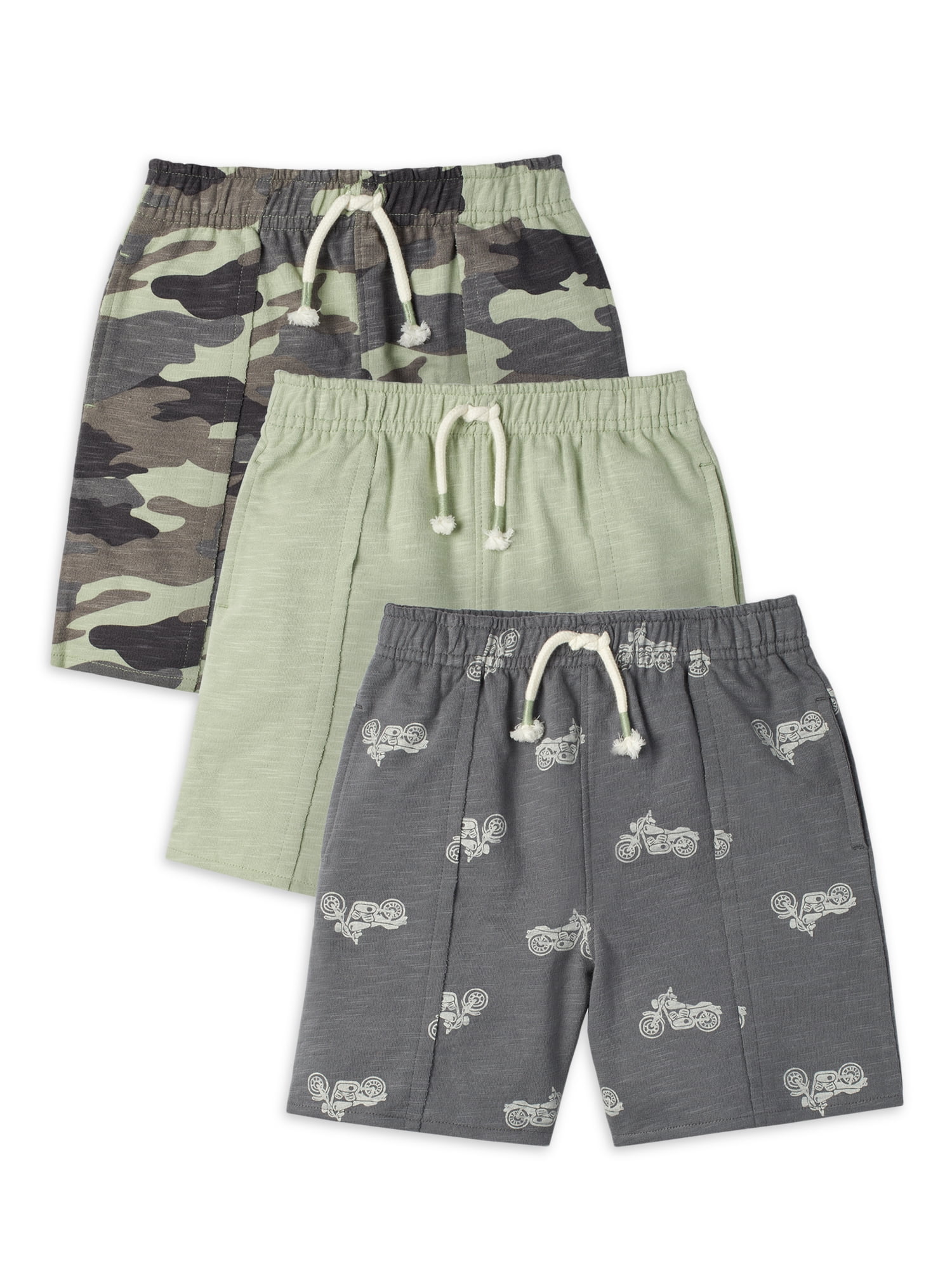 Modern Moments by Gerber Baby and Toddler Boy French Terry Leisure Shorts, 3-Pack, Sizes 12M-5T