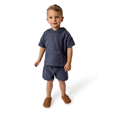 by Gerber Baby and Toddler Boy Hooded Top and Short Set, 2-Piece, Sizes 0/3 Months - 5T