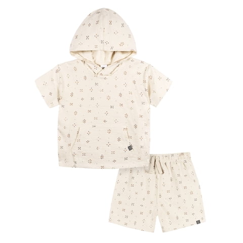 by Gerber Baby and Toddler Boy Hooded Top and Short Set, 2-Piece, Sizes 0/3 Months - 5T