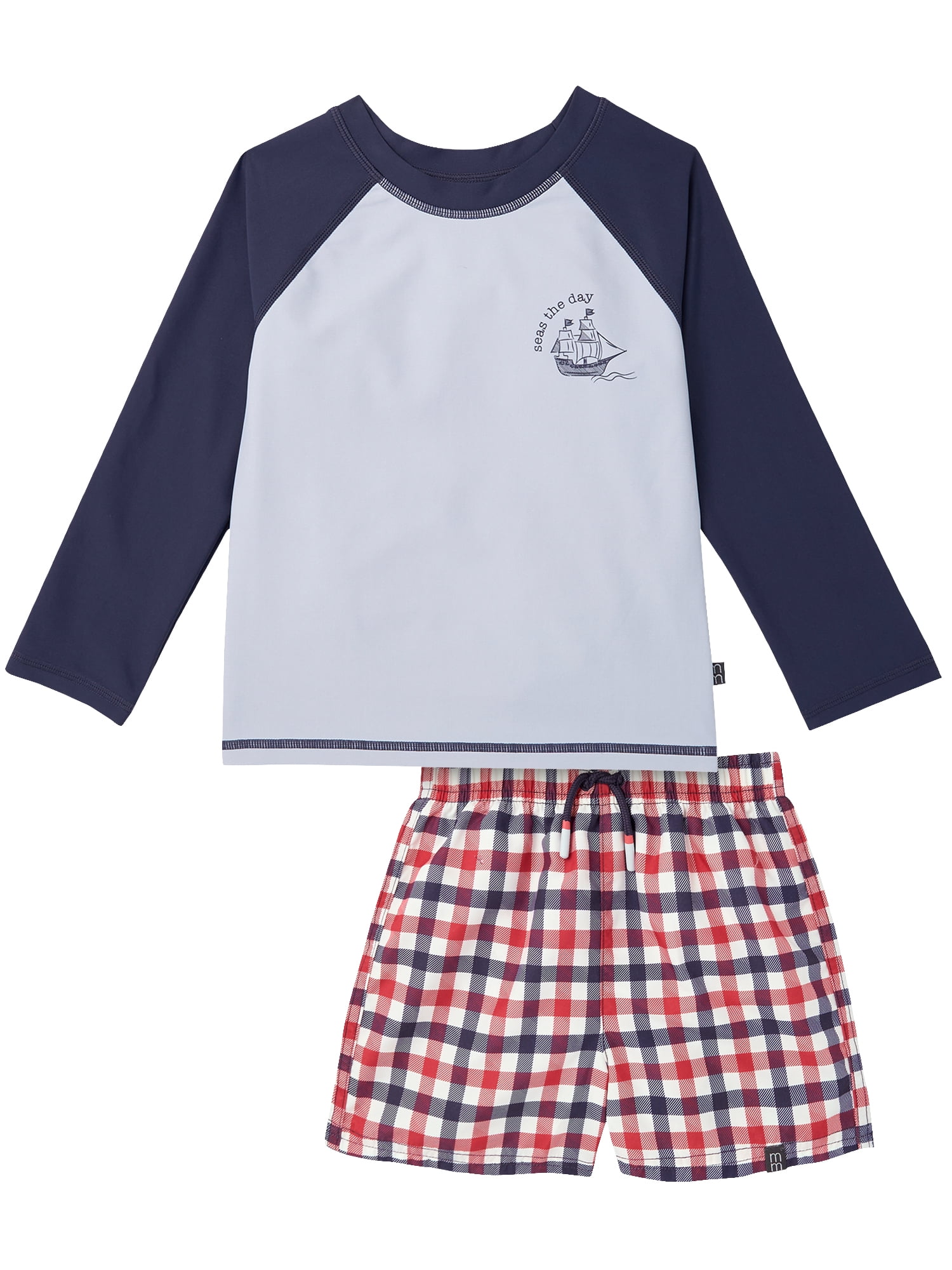 by Gerber Baby and Toddler Boy Long- Sleeve Rash Guard and Trunk Set, 2-Piece, Sizes 0/3M-5T
