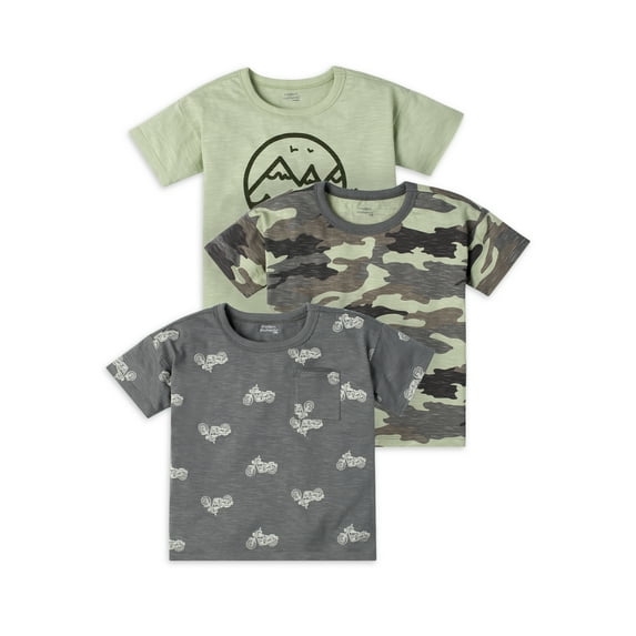 Modern Moments by Gerber Baby and Toddler Boy Short-Sleeve T-Shirts, 3-Pack, Sizes 12M-5T