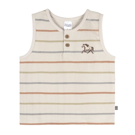Modern Moments by Gerber Baby and Toddler Boy Sleeveless Henley Organic Top, Sizes 0/3 Months - 5T