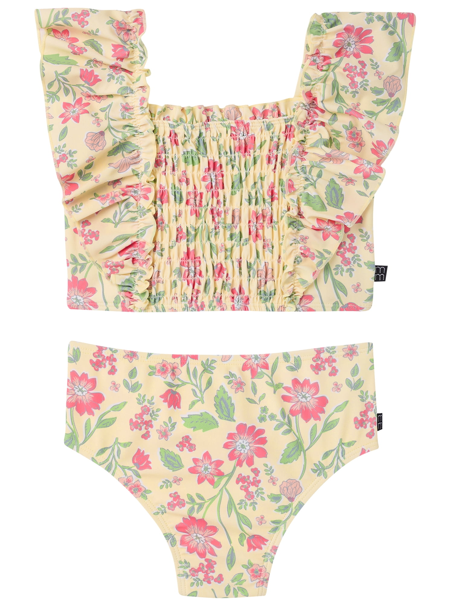 Modern Moments by Gerber Toddler Girl Two- Piece Swimsuit with Double Ruffle, Sizes 12M-5T