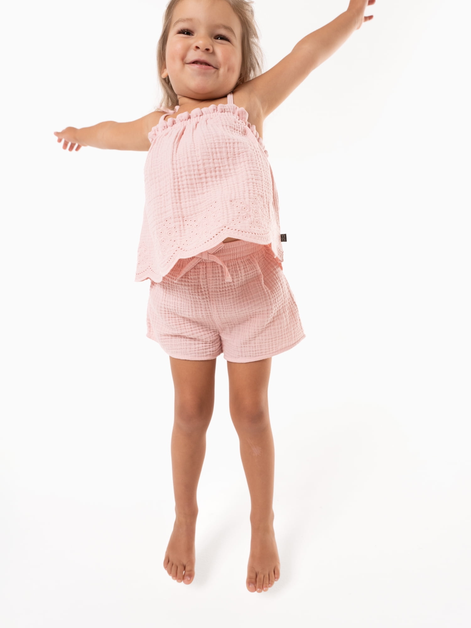 Modern Moments by Gerber Baby and Toddler Girl Gauze Outfit Set, 2