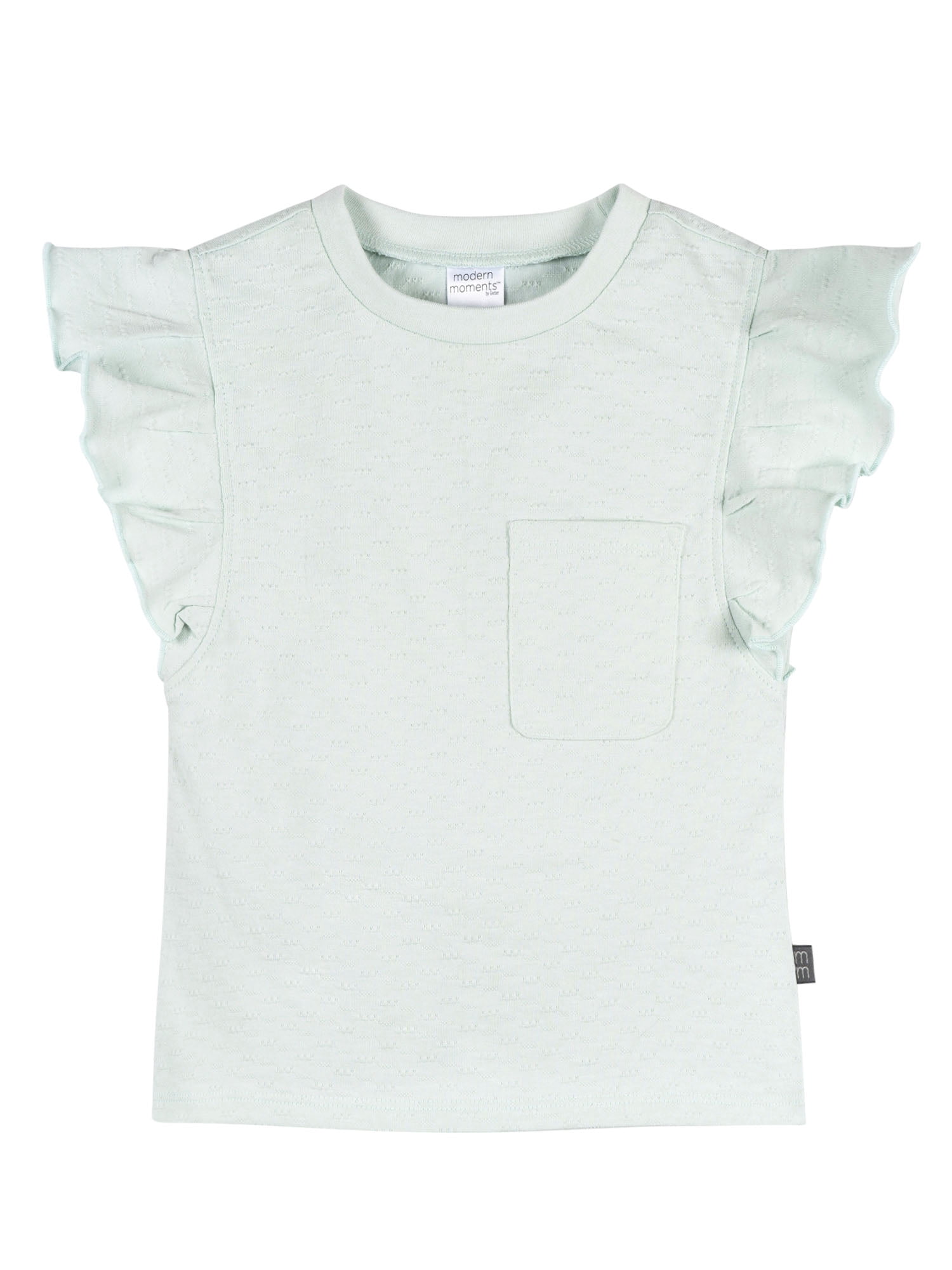 by Gerber Baby and Toddler Girl Organic Pleated Ruffled Top, Sizes 0/3 Months - 5T