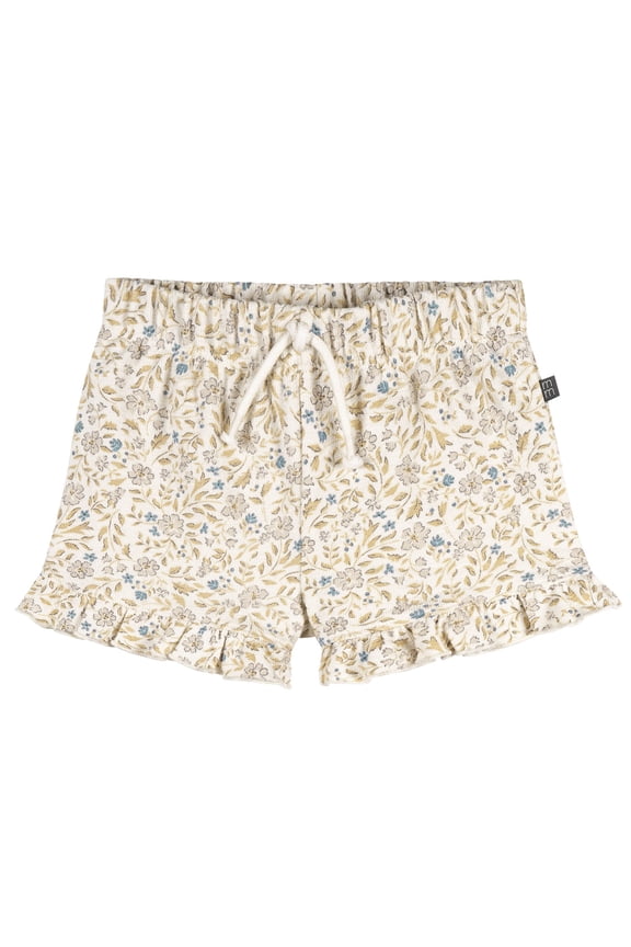 by Gerber Baby and Toddler Girl Organic Shorts with Ruffle Trim, Sizes 0/3 Months - 5T