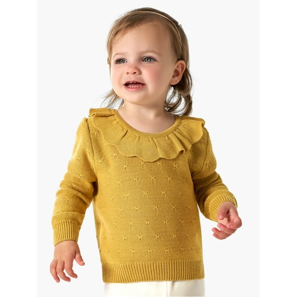 Modern Moments by Gerber Baby and Toddler Girl Pointelle Sweater, Sizes