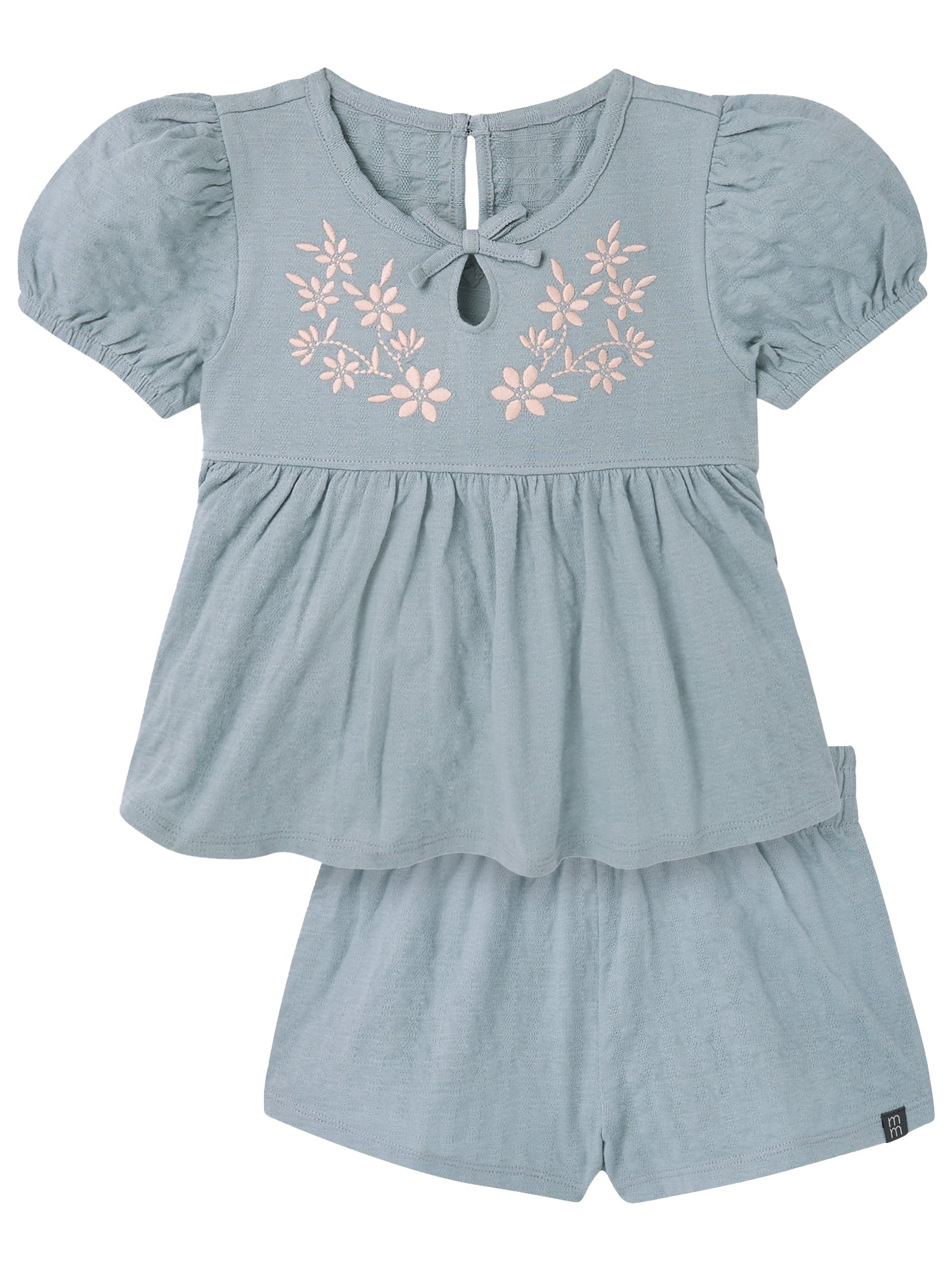 Modern Moments by Gerber Baby and Toddler Girl Puff Sleeve Outfit Set, 2-Piece, Sizes /3 Months - 5T