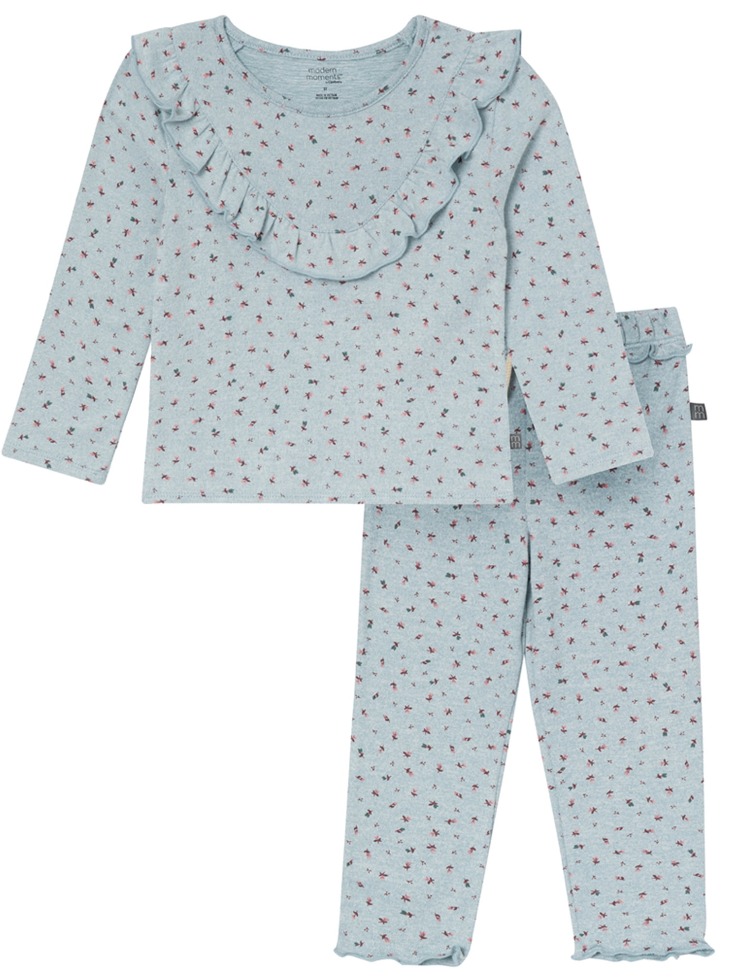 Modern Moments by Gerber Baby and Toddler Girl Ruffle Top and Legging Set, 2-Piece, Sizes 0/3 Months - 5T