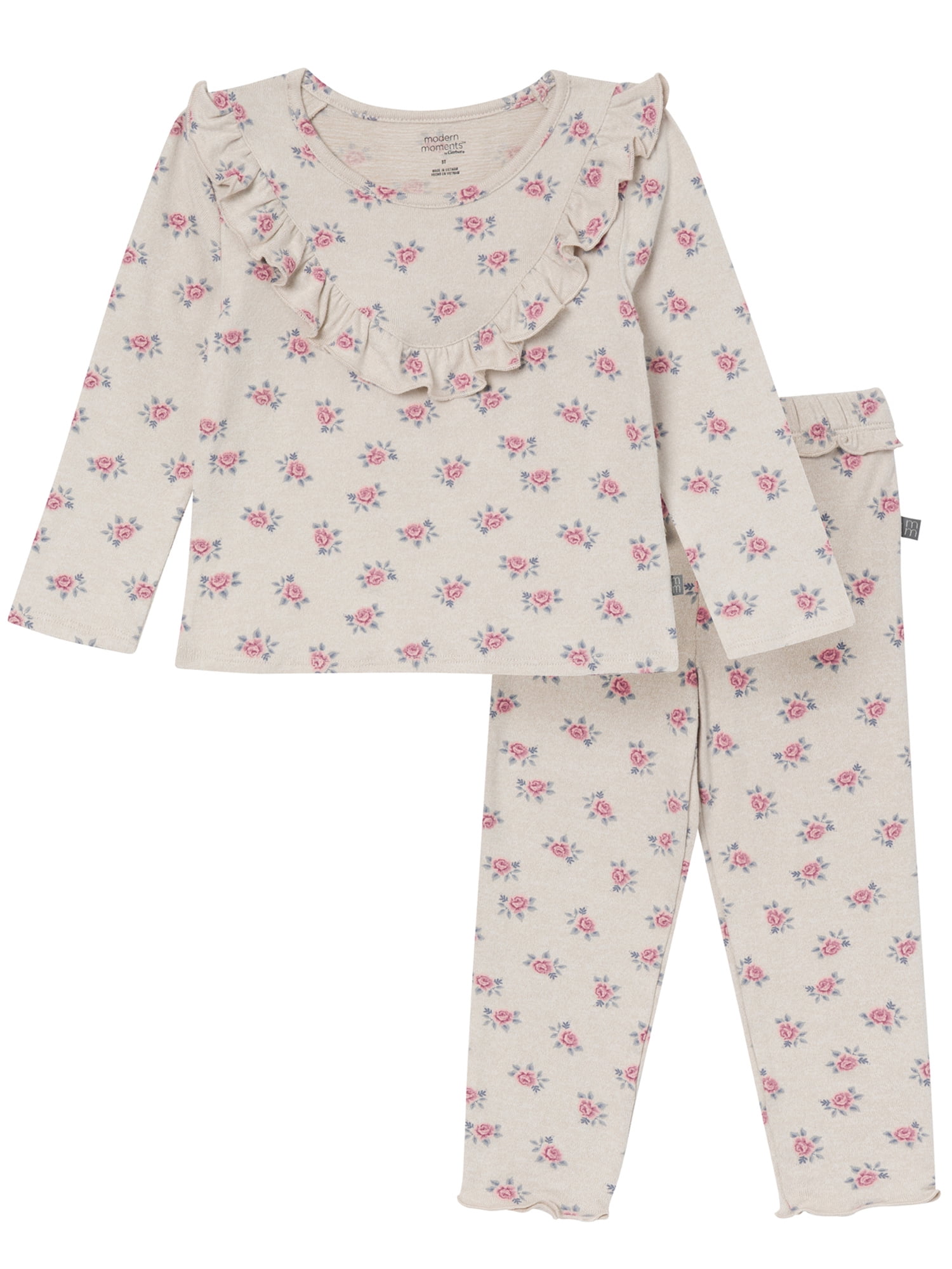 by Gerber Baby and Toddler Girl Ruffle Top and Legging Set, 2-Piece, Sizes 0/3 Months - 5T