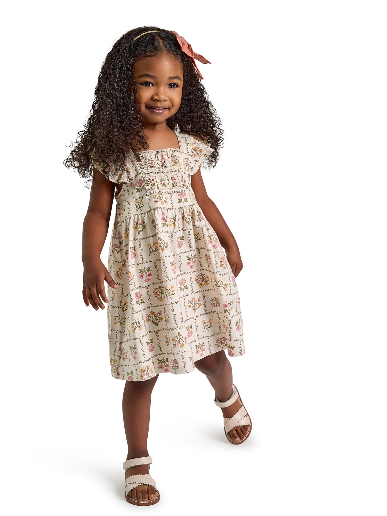 Modern Moments by Gerber Baby and Toddler Girl Smocked Pinafore Dress, Sizes 0/3 Months - 5T