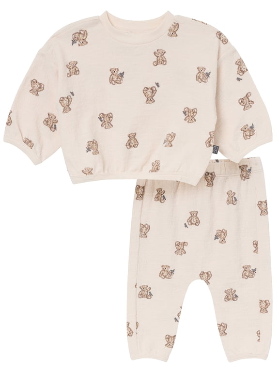 by Gerber Baby and Toddler Girl Top and Pant Outfit Set, Sizes 0/3 Months - 5T
