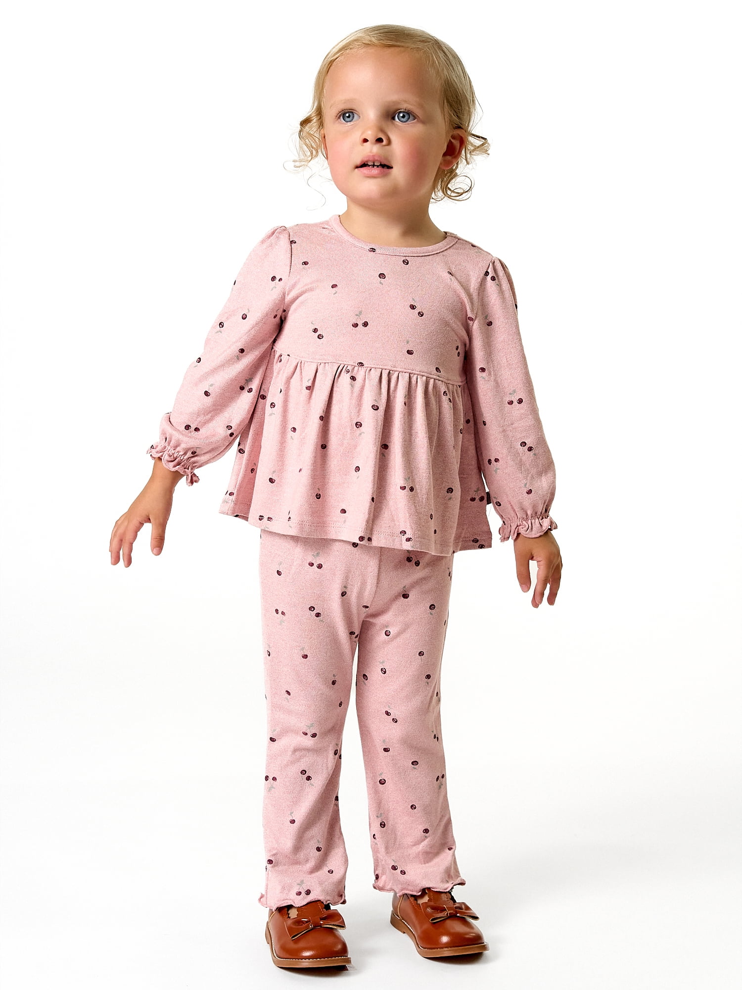 Modern Moments by Gerber Baby and Toddler Girl Top and Ruffled Legging Set, 2-Piece, Sizes 0/3 Months - 5T
