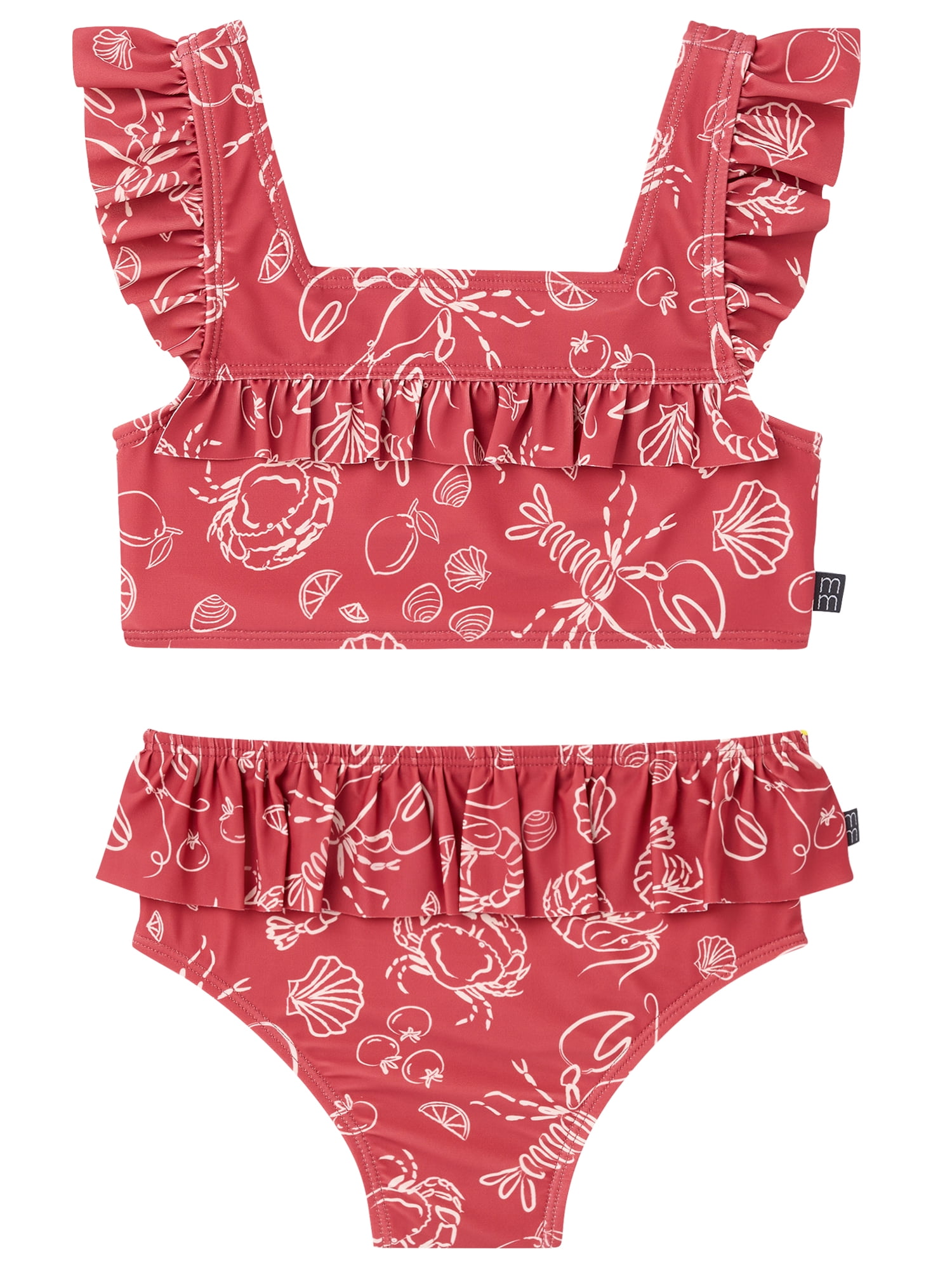 by Gerber Baby and Toddler Girl Two- Piece Swimsuit with Ruffles, Sizes 0/3M-5T