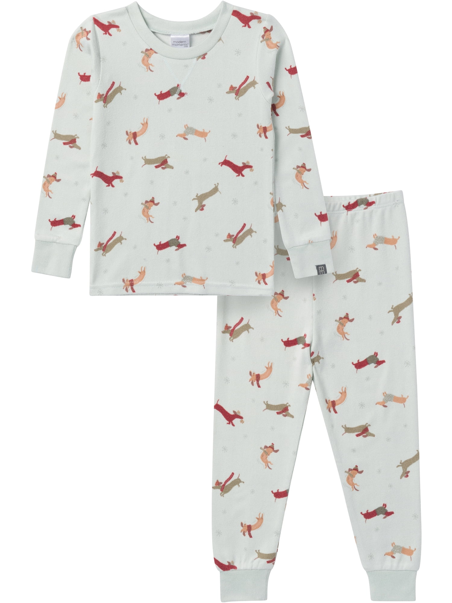 Modern Moments by Gerber Gender Neutral Tight Fitting Christmas Pajama Set, 2-Piece, Sizes 12 Months - 12 Kids
