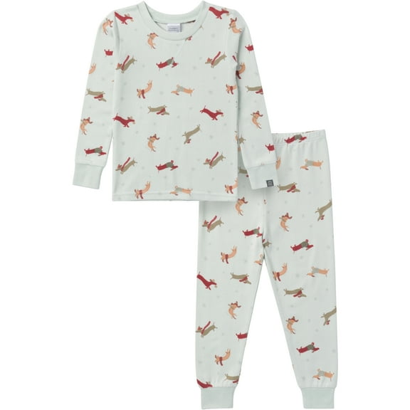 Modern Moments by Gerber Gender Neutral Tight Fitting Christmas Pajama Set, 2-Piece, Sizes 12 Months - 12 Kids