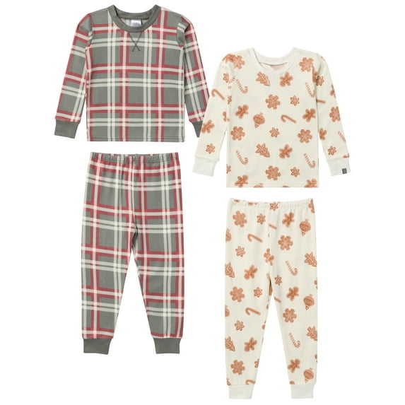 Modern Moments by Gerber Christmas Pajamas, 4-Piece, Sizes 12 Months - 5T
